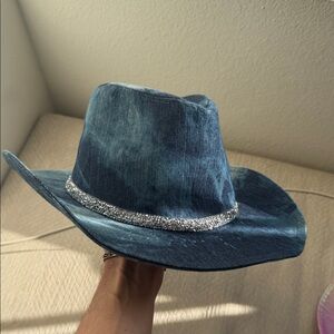 Blue Denim Cowboy Hat with Sparkle Band